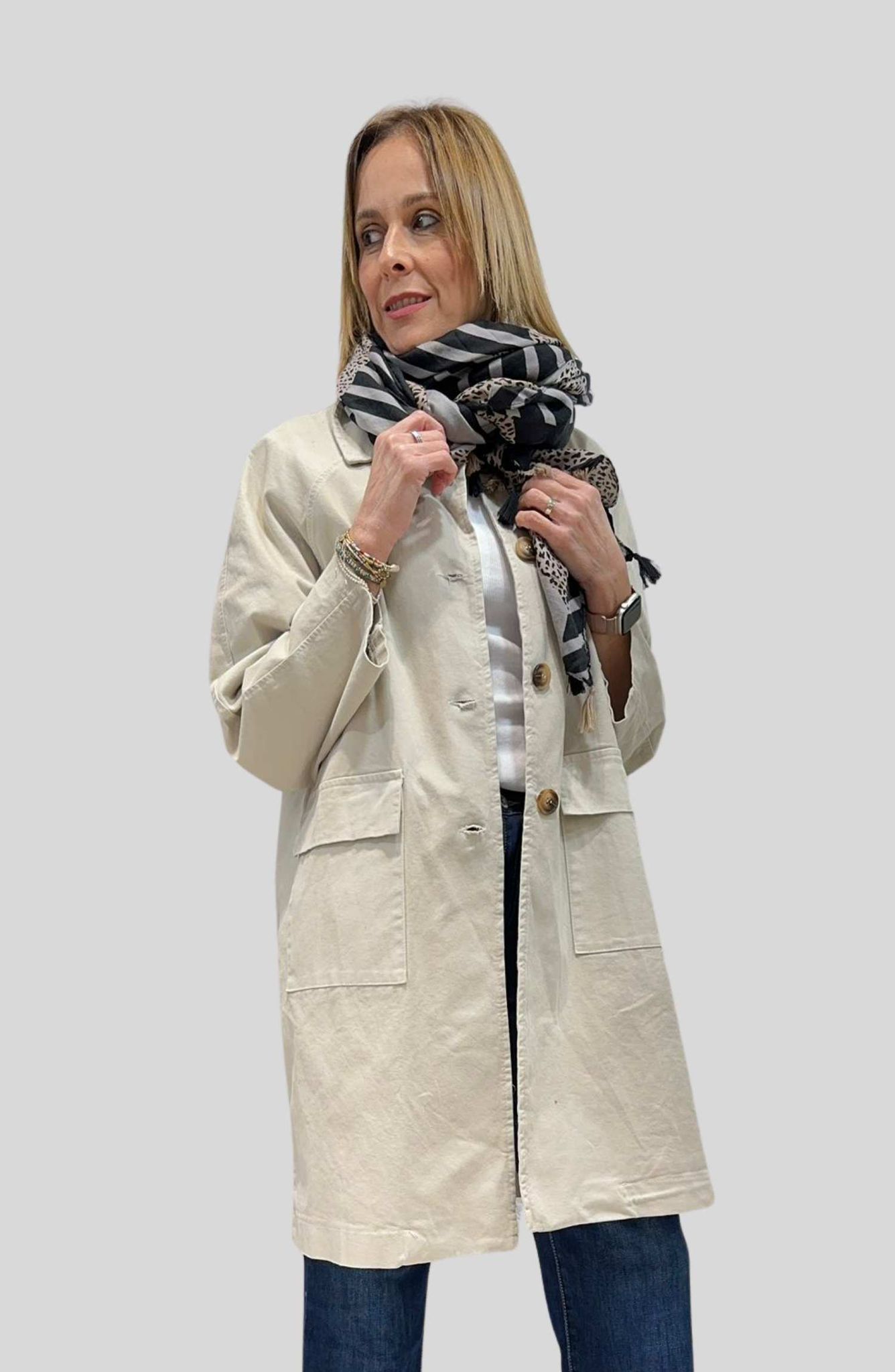 Parka Larga Beige