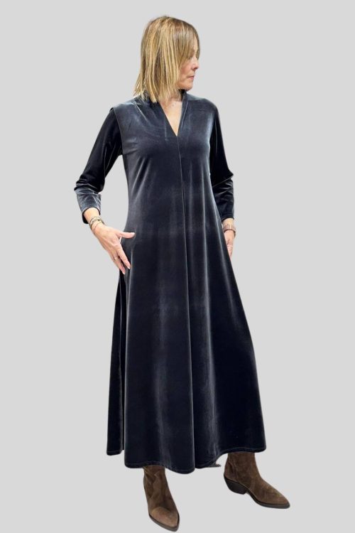 Vestido de Terciopelo color gris