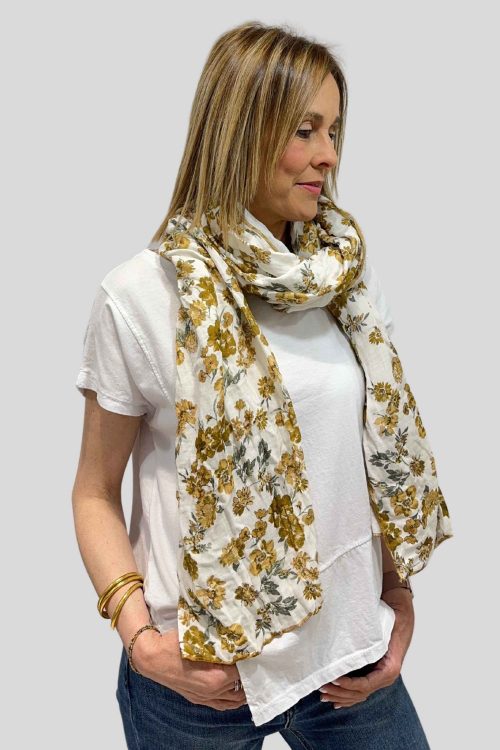 Foulard Flor Mostaza