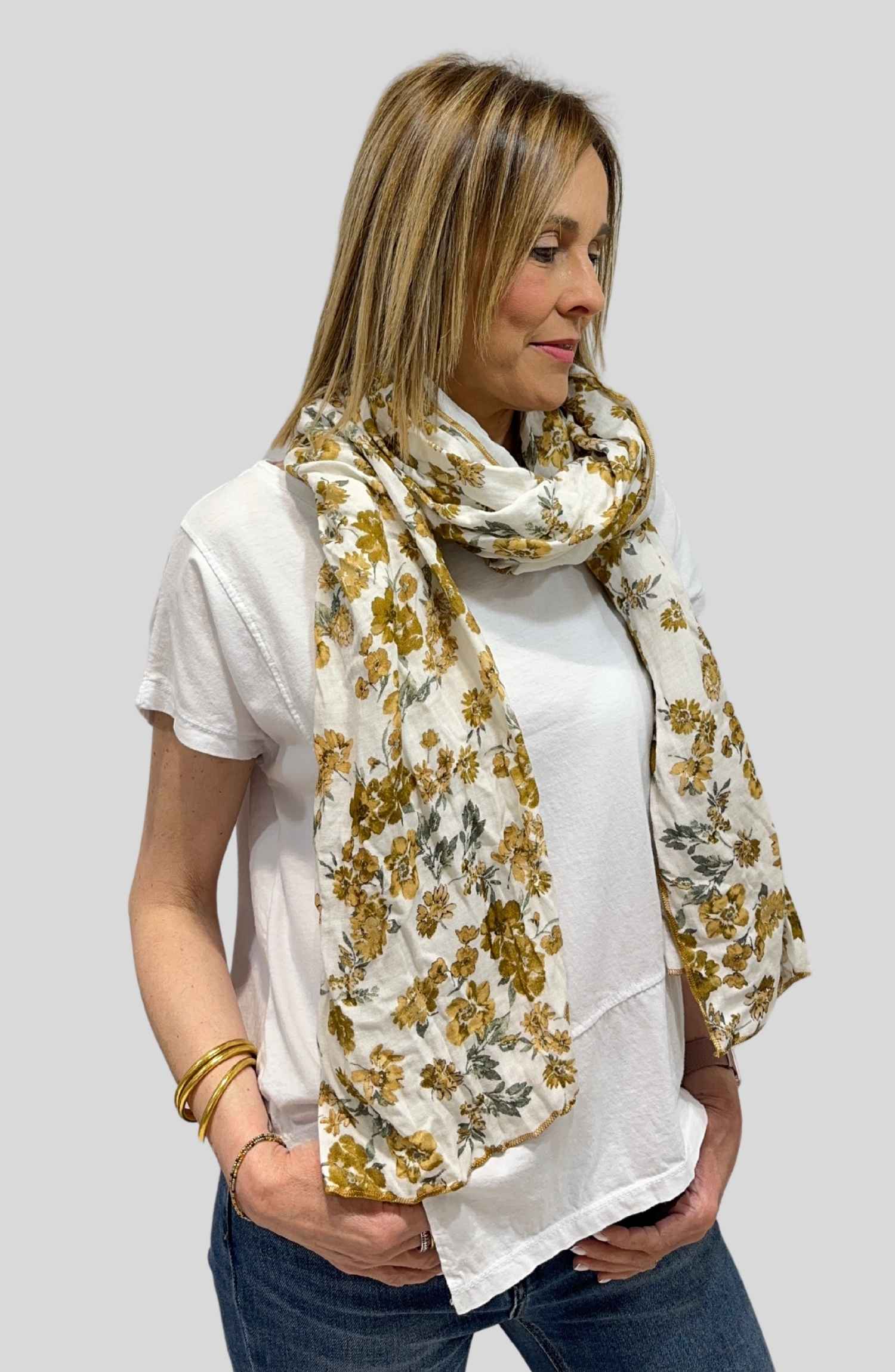 Foulard Flor Mostaza