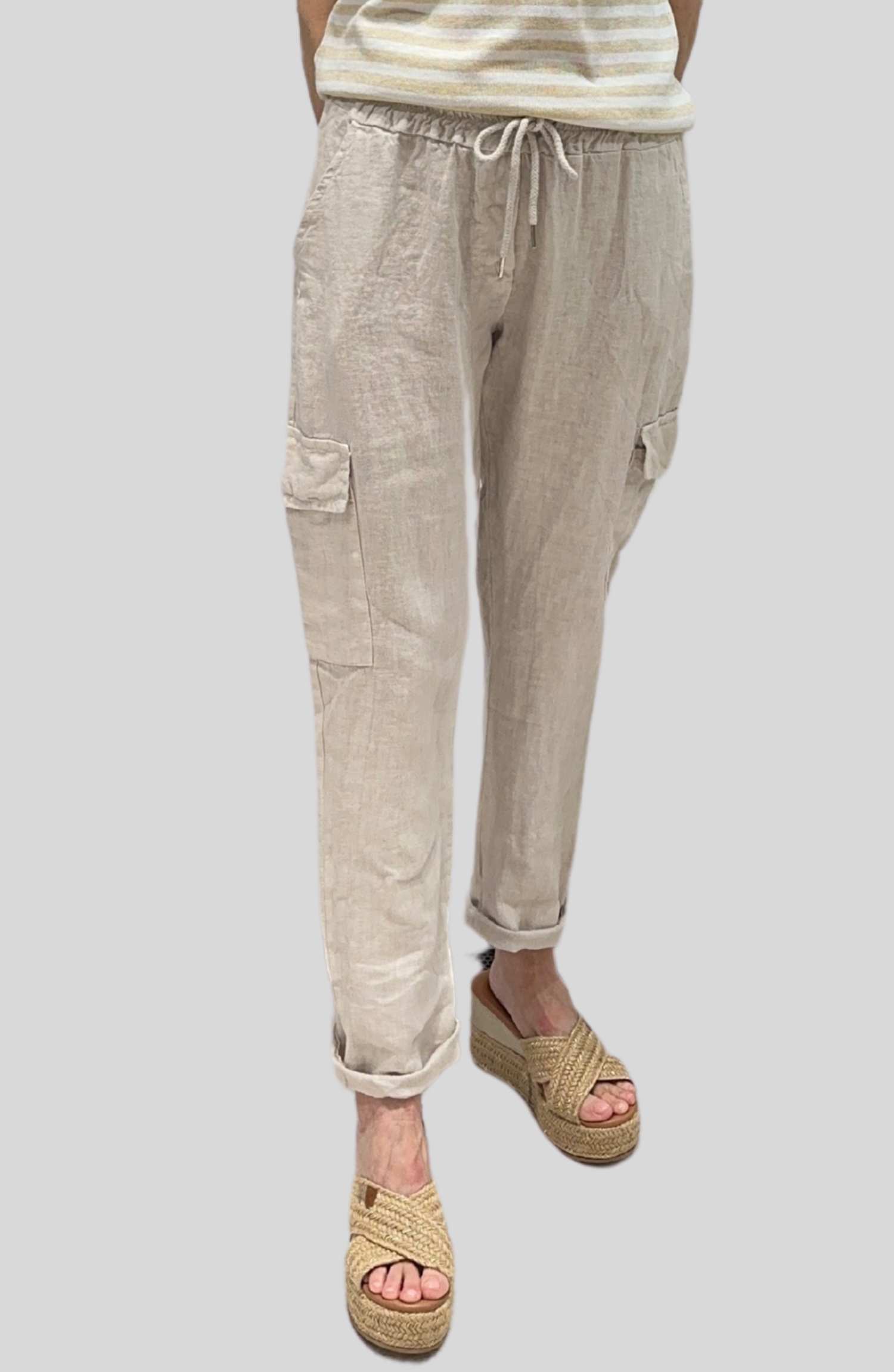 Pantalón lino Cargo - Imagen 2