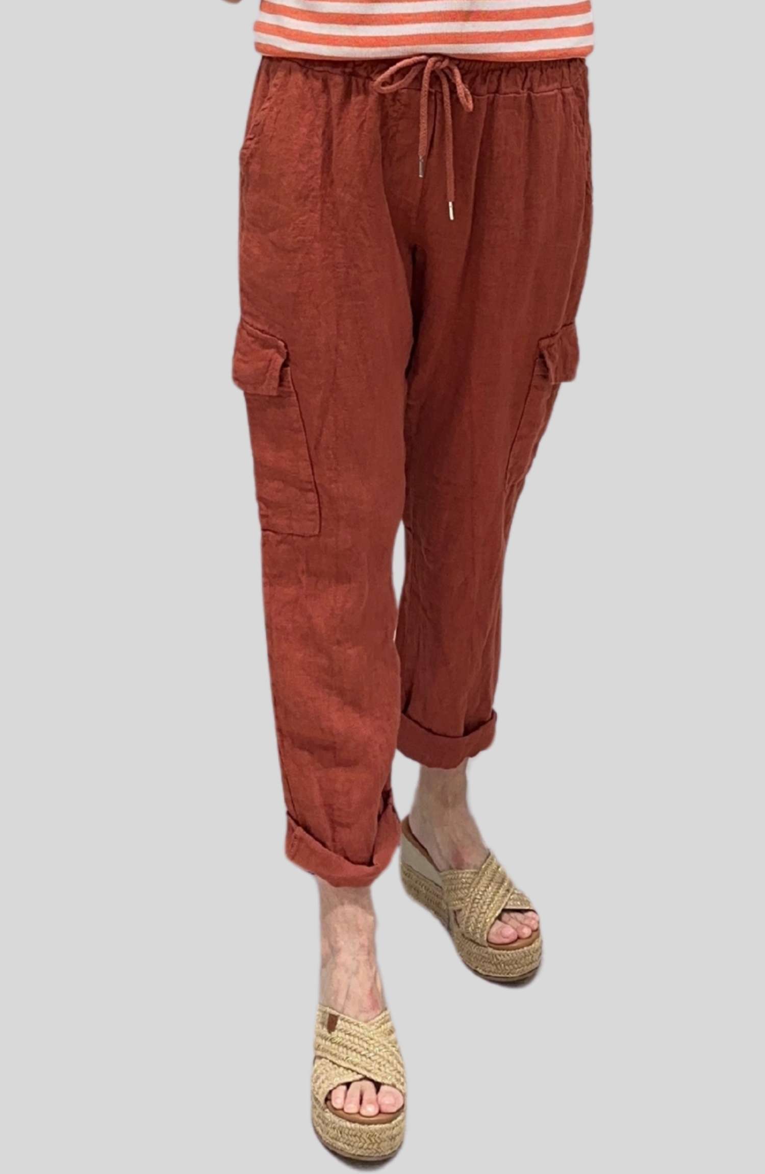 Pantalón lino Cargo - Imagen 7